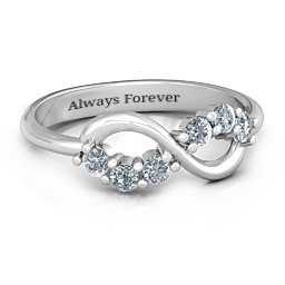Split Infinity Ring in 925 Sterling Silver with Diamond