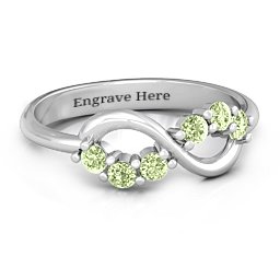Split Infinity Ring in 925 Sterling Silver with Peridot