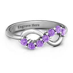 Infinity Ring in 925 Sterling Silver with Amethyst