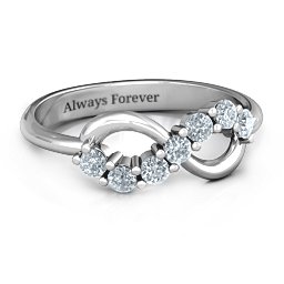 Infinity Ring in 925 Sterling Silver with Diamond