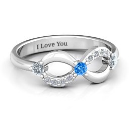Three Stone Infinity Ring with Accents