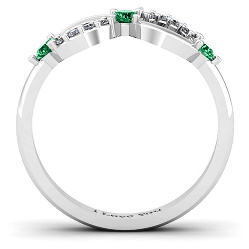 Three Stone Infinity Ring with Accents