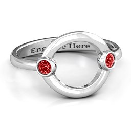 Double Stone Karma Ring in 925 Sterling Silver