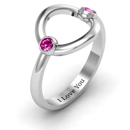 Double Stone Karma Ring – Sterling Silver with Pink Tourmaline
