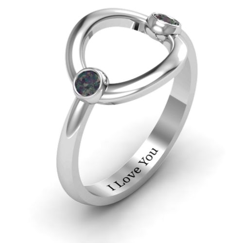 Double Stone Karma Ring – Sterling Silver with Alexandrite