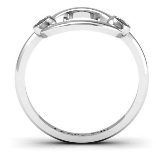 Double Stone Karma Ring – Sterling Silver with Alexandrite