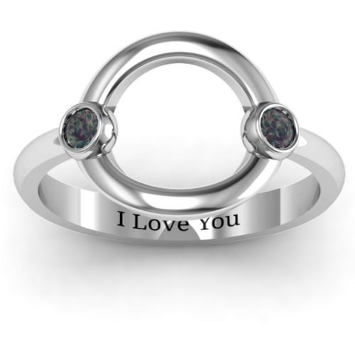Double Stone Karma Ring – Sterling Silver with Alexandrite