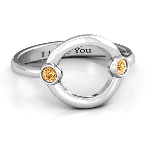 Double Stone Karma Ring – Sterling Silver with Citrine