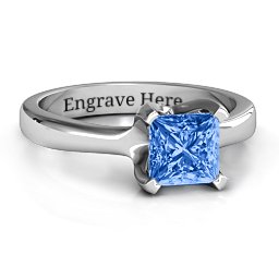 Large Princess Solitaire Ring