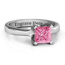 Large Princess Solitaire Ring