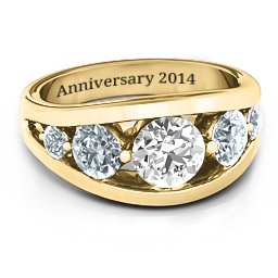 5 Stone Split Shank Ring