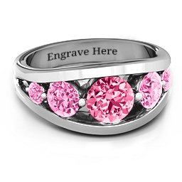 5 Stone Split Shank Ring