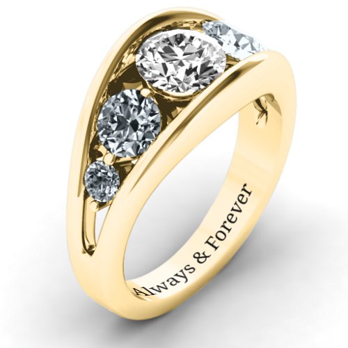 5 Stone Split Shank Ring