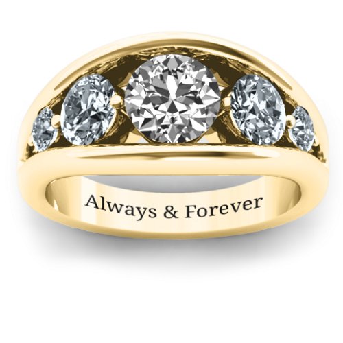 5 Stone Split Shank Ring