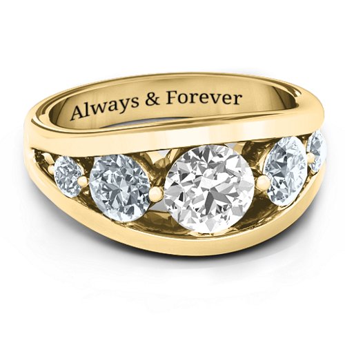 5 Stone Split Shank Ring