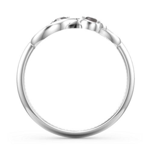 Pair of Hearts Infinity Ring with Gemstones