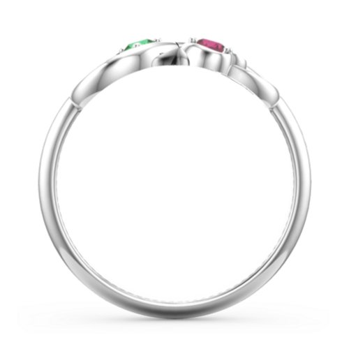 Pair of Hearts Infinity Ring with Gemstones