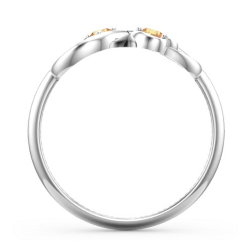 Pair of Hearts Infinity Ring with Gemstones