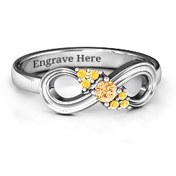 Solitaire Infinity Ring with Accents