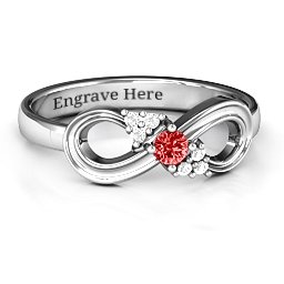Solitaire Infinity Ring with Accents