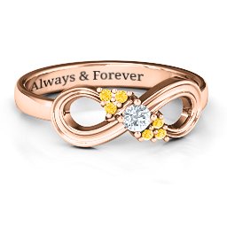 Solitaire Infinity Ring with Accents