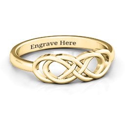 Infinity Knot Ring in 14K Solid Yellow Gold