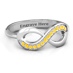 Infinity Ring with Single Accent Row