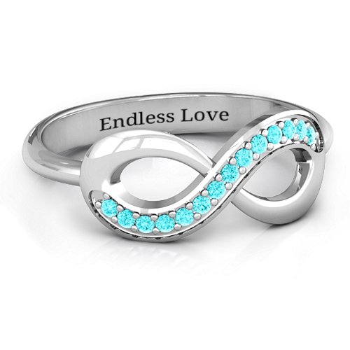  Infinity Ring with Single Accent Row
