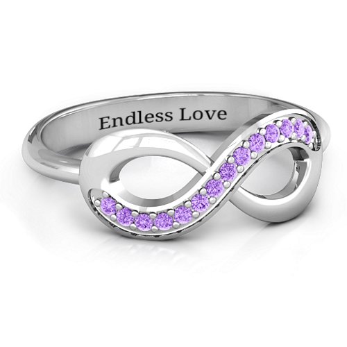  Infinity Ring with Single Accent Row