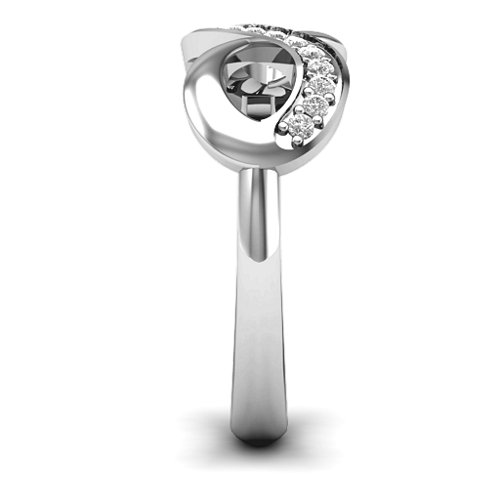 Infinity Ring with Single Accent Row – Sterling Silver with White Premium Zirconia