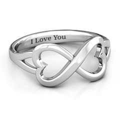 Simple Double Heart Infinity Ring – Sterling Silver