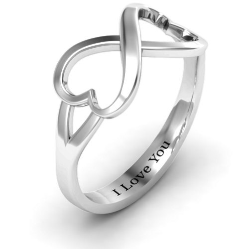 Simple Double Heart Infinity Ring – Sterling Silver