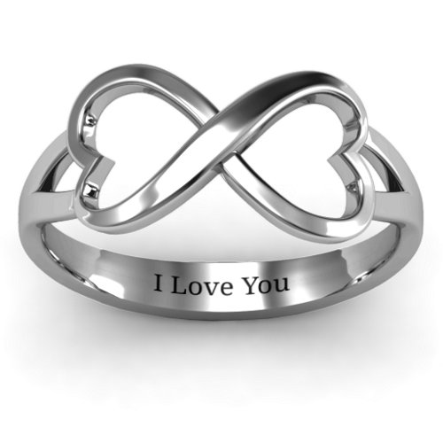 Simple Double Heart Infinity Ring – Sterling Silver