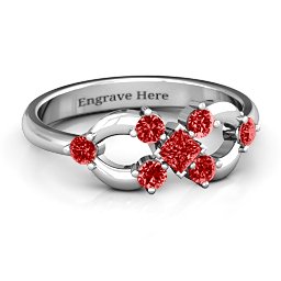 Princess Center Infinity Ring in 925 Sterling Silver