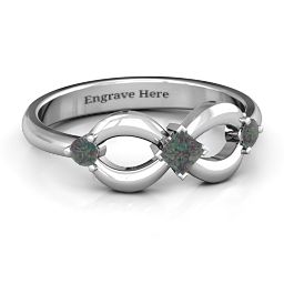 Princess Infinity Ring in 925 Sterling Silver with Alexandrite
