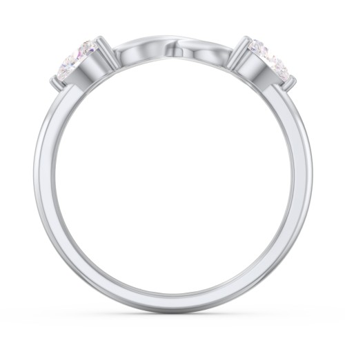 Two Hearts to Infinity Ring – Sterling Silver with Diamond