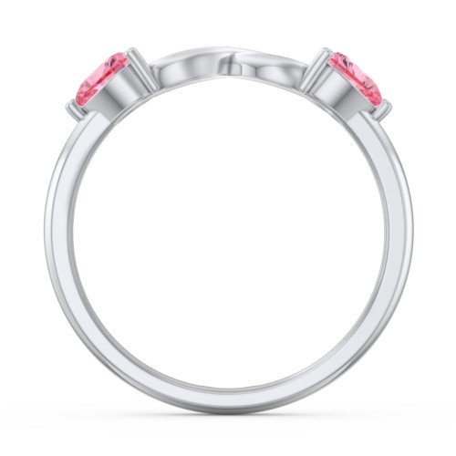 Two Hearts to Infinity Ring – Sterling Silver with Pink Tourmaline