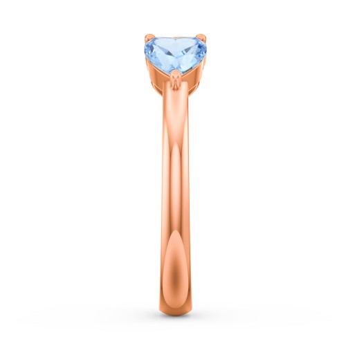 Two Hearts to Infinity Ring – 10K Rose Gold with Aquamarine and Blue Topaz