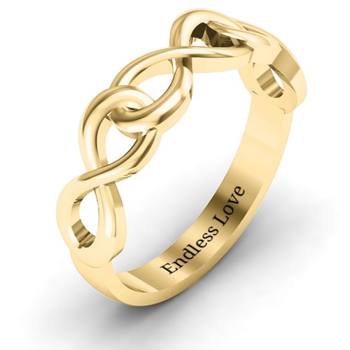 Triple Entwined Infinity Ring – 10K Yellow Gold