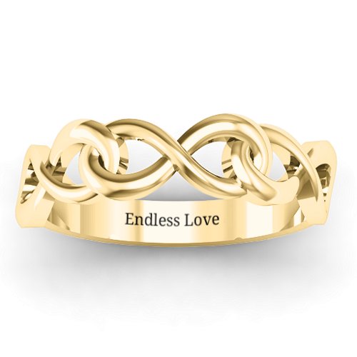 Triple Entwined Infinity Ring – 10K Yellow Gold