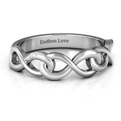 Triple Entwined Infinity Ring – Sterling Silver
