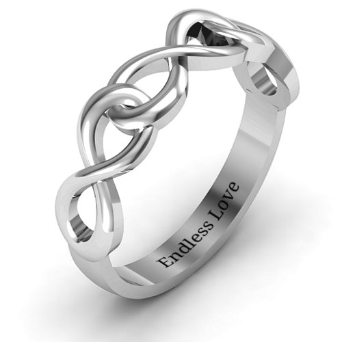 Triple Entwined Infinity Ring – Sterling Silver