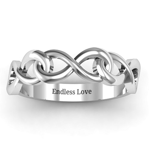 Triple Entwined Infinity Ring – Sterling Silver