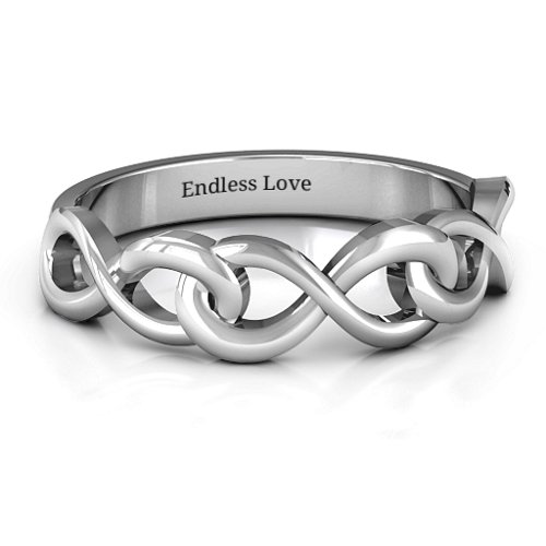Triple Entwined Infinity Ring – Sterling Silver