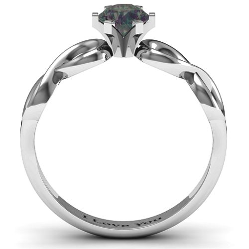 Solitaire Infinity Ring – Sterling Silver with Alexandrite