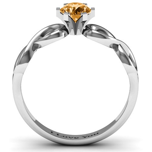 Solitaire Infinity Ring – Sterling Silver with Citrine