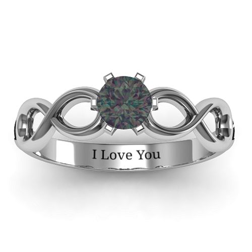 Solitaire Infinity Ring – Sterling Silver with Alexandrite