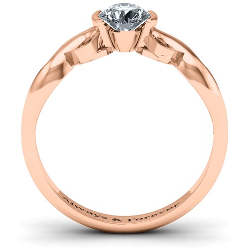 Half Bezel Infinity Ring – 10K Rose Gold with Cubic Zirconia