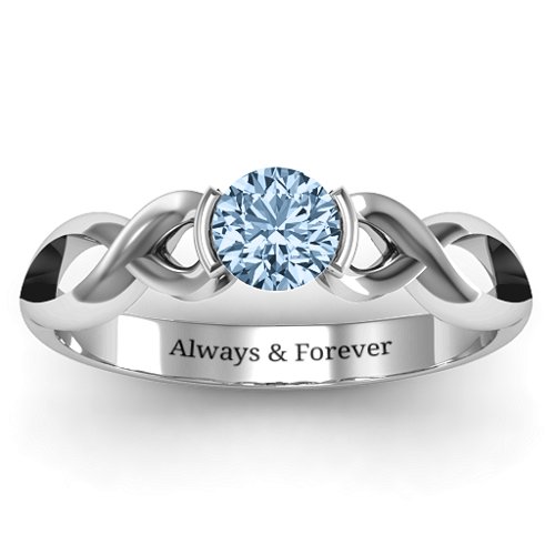 Half Bezel Infinity Ring