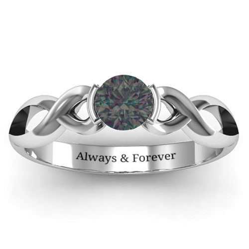 Half Bezel Infinity Ring